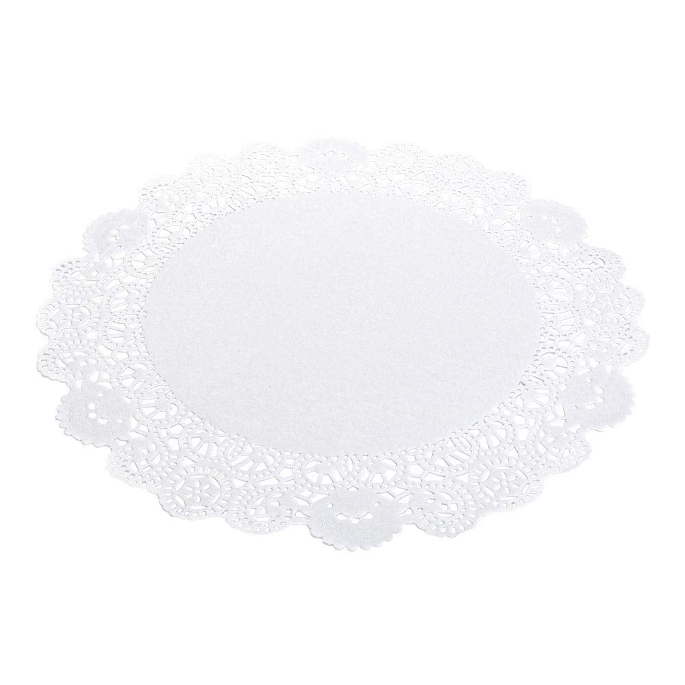 Pastry Tek 8 x 8 Inch Paper Lace Doilies, 4000 Disposable Table Doilies - Elegant Lace Finish, Long Lasting, Pink Paper Doily, for Pastries, Cupcakes, Desserts - Restaurantware