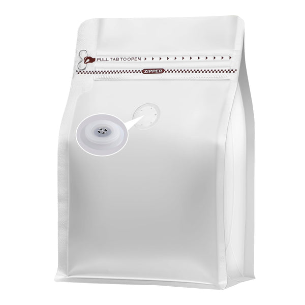 REMTAP (50pcs, 8oz) Golden Eight-Side Sealed Aluminum foil Flat Bottom Coffee Bag, with Degas Valve, Reusable Side Zipper Standing Coffee Bag