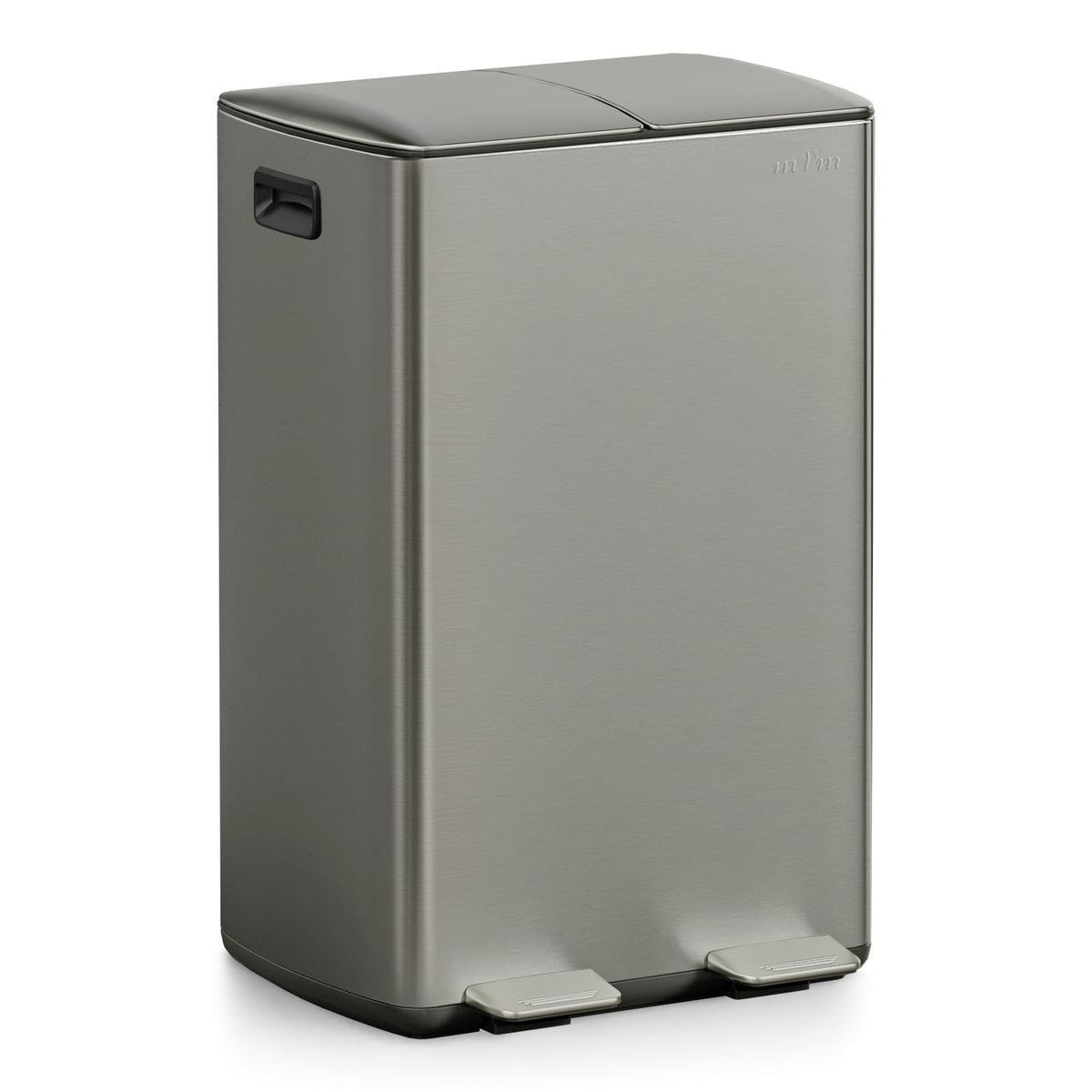 mVm Kitchen Trash Can, 16 Gal (2x8Gal) Dual Trash Can with Lids, 2 Compartment Recycling Bin Anti-Fingerprint for Kitchen Office Garbage Can
