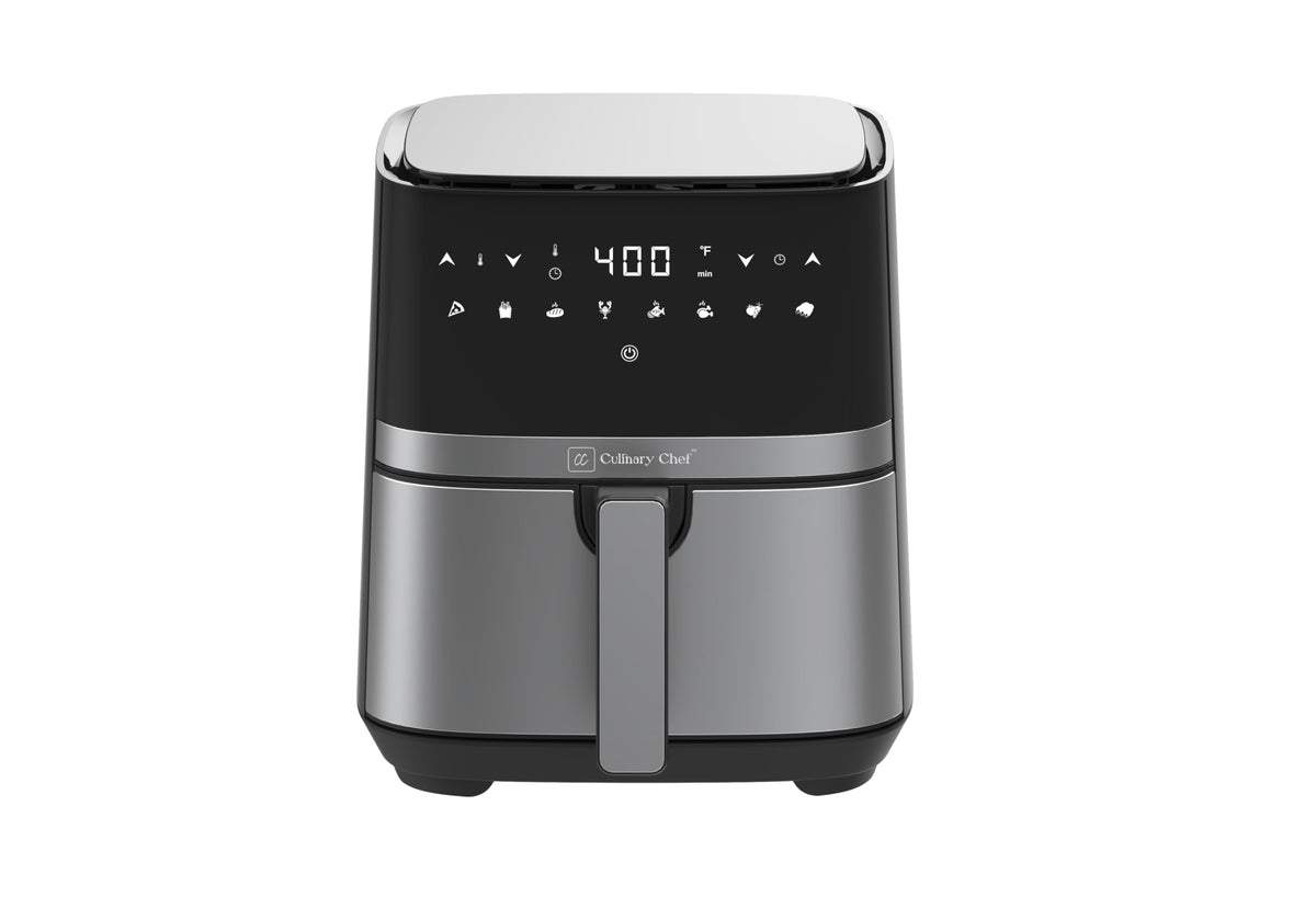 Culinary Chef 3.2-Quart Electric Air Fryer, Adjustable Temperature, Touch Panel Control, One-Touch Cook Functions, and 360° Rapid Cooking, 1200 Watt Power