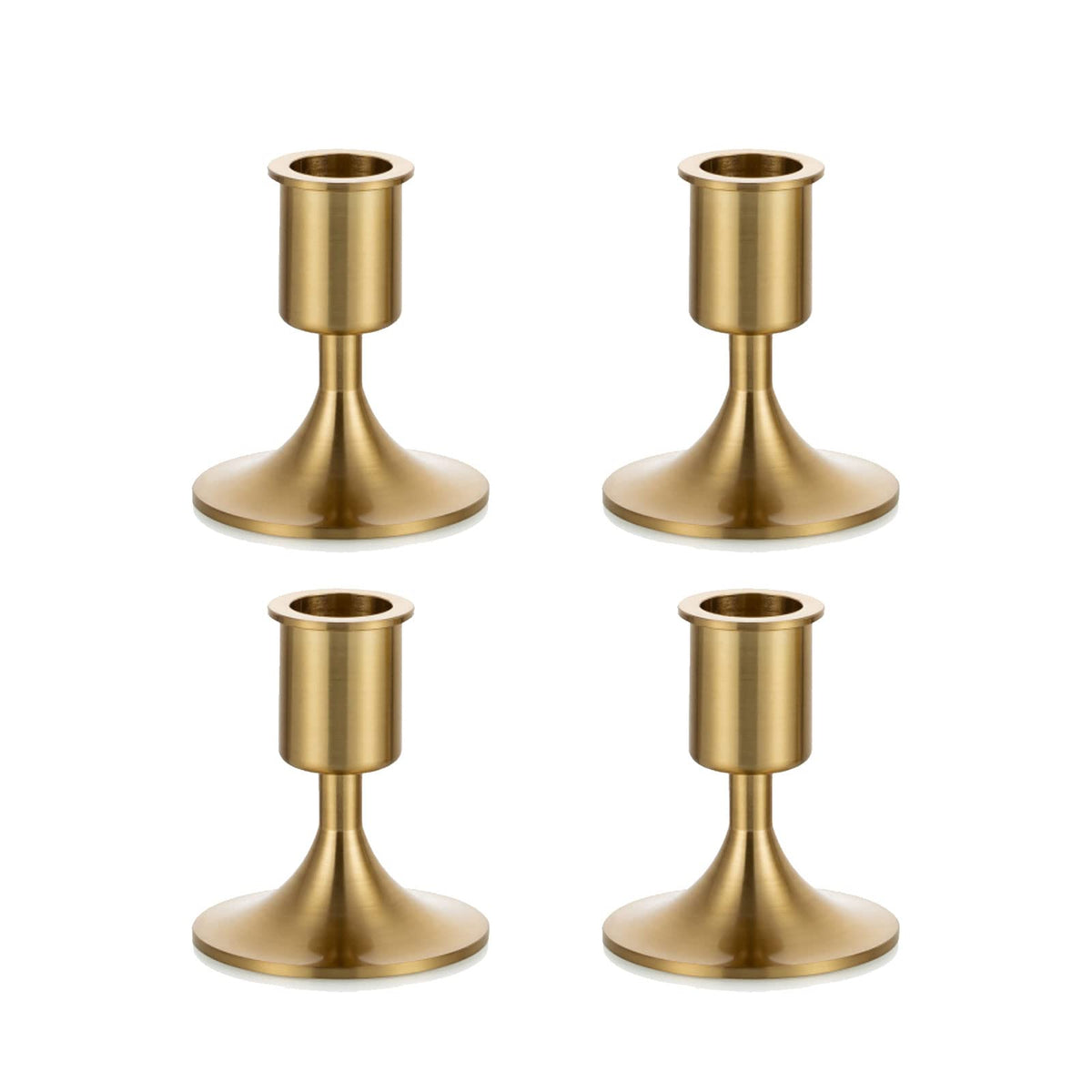 Candlestick Holders Taper Candle Holders, Romadedi Gold Candle Stick Candle Holder for Table Centerpiece, Wedding Reception, Festive Christmas Mantel Decoration or Home Decor, Set of 12