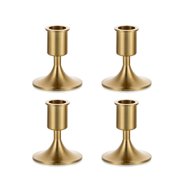Candlestick Holders Taper Candle Holders, Romadedi Gold Candle Stick Candle Holder for Table Centerpiece, Wedding Reception, Festive Christmas Mantel Decoration or Home Decor, Set of 12