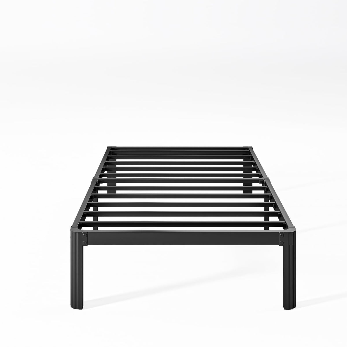 KERAMIK 12 Inch High Queen Bed Frame No Box Spring Needed, Platform Bed Frame Queen Size Metal with Round Edge, Easy Assembly, Heavy Duty, Black