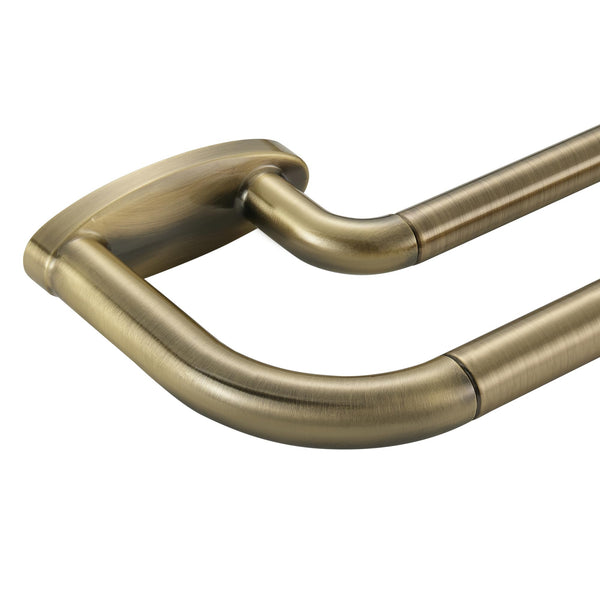 Double Curtain Rods Brass,Room Darkening Drapery Rod 72-144 Inches,Adjustable 3/4 Inches Front and 5/8 Inches Back Quality Metal Rod for Window,Wrap Around Design