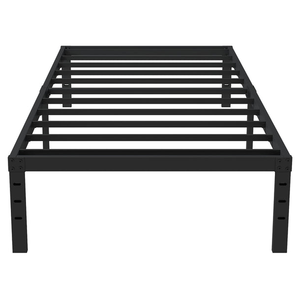 Upcanso 16 Inch Narrow Twin Bed Frame 30x75 No Box Spring Needed, Metal Platform 75x30 Narrow Twin Bed Frames, Eassy Assembly 3,500 lbs Heavy Duty Bedframes, Black