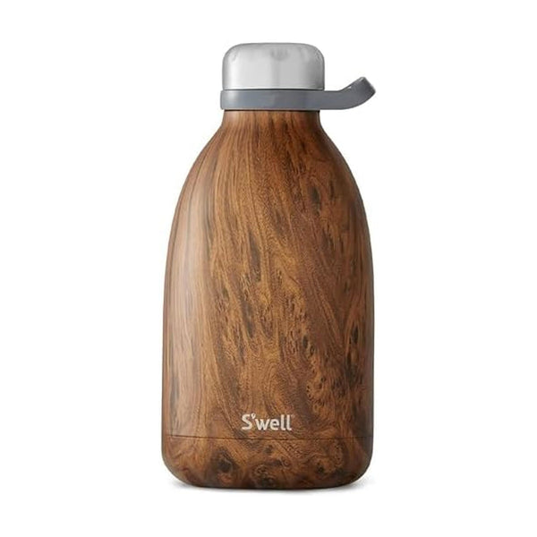 S'well Stainless Steel Roamer Bottle-64 Fl Oz-Teakwood Triple-Layered Vacuum-Insulated Containers Keeps Drinks Cold for 72 Hours and Hot for 24-BPA-Free Travel Water Bottle, 64oz