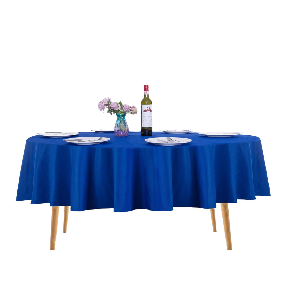 Ascoza 2pack 90 Inch Yellow Round Tablecloth in Washable Polyester Fabric for Wedding/Banquet/Restaurant/Parties