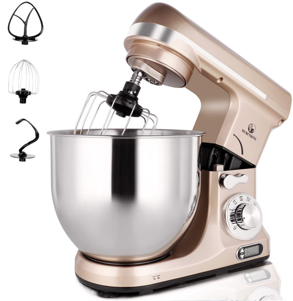 Professional Stand Mixer MK37A 500W 5-Qt Bowl 6-Speed Tilt-Head Food Electric Mixer Kitchen Machine (Gold)