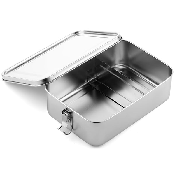 Umigy 8 Pcs Stainless Steel Food Containers 1400ml Metal Bento Lunch Box Stainless Steel Food Storage Containers, Lockable Clips to Leak Proof, Reusable Dishwasher Snack Boxes for Work