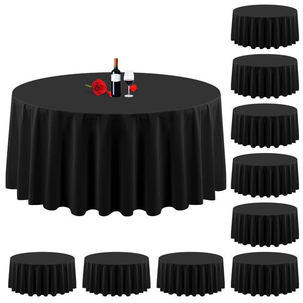 10 Pack Sage Green Tablecloth 90 Inch Round Tablecloth Sage Round Tablecloth Washable Polyester Fabric Bulk Linen Tablecloths Round Table Cover Table Cloths for Parties Wedding Banquet Buffet Dinning
