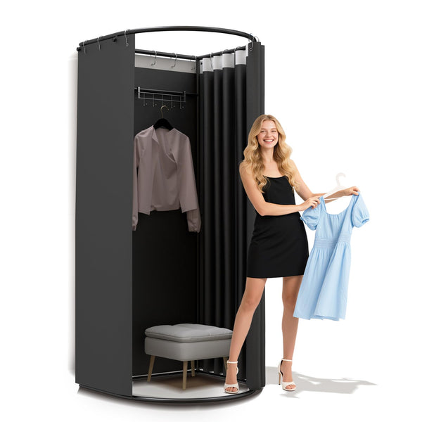 AMSXNOO Clothing Store Fitting Room, Strong Load- Bearing Locker Room Removable Portable Stable Privacy Dressing Room for Indoor Outdoor House Office Shopping Mall