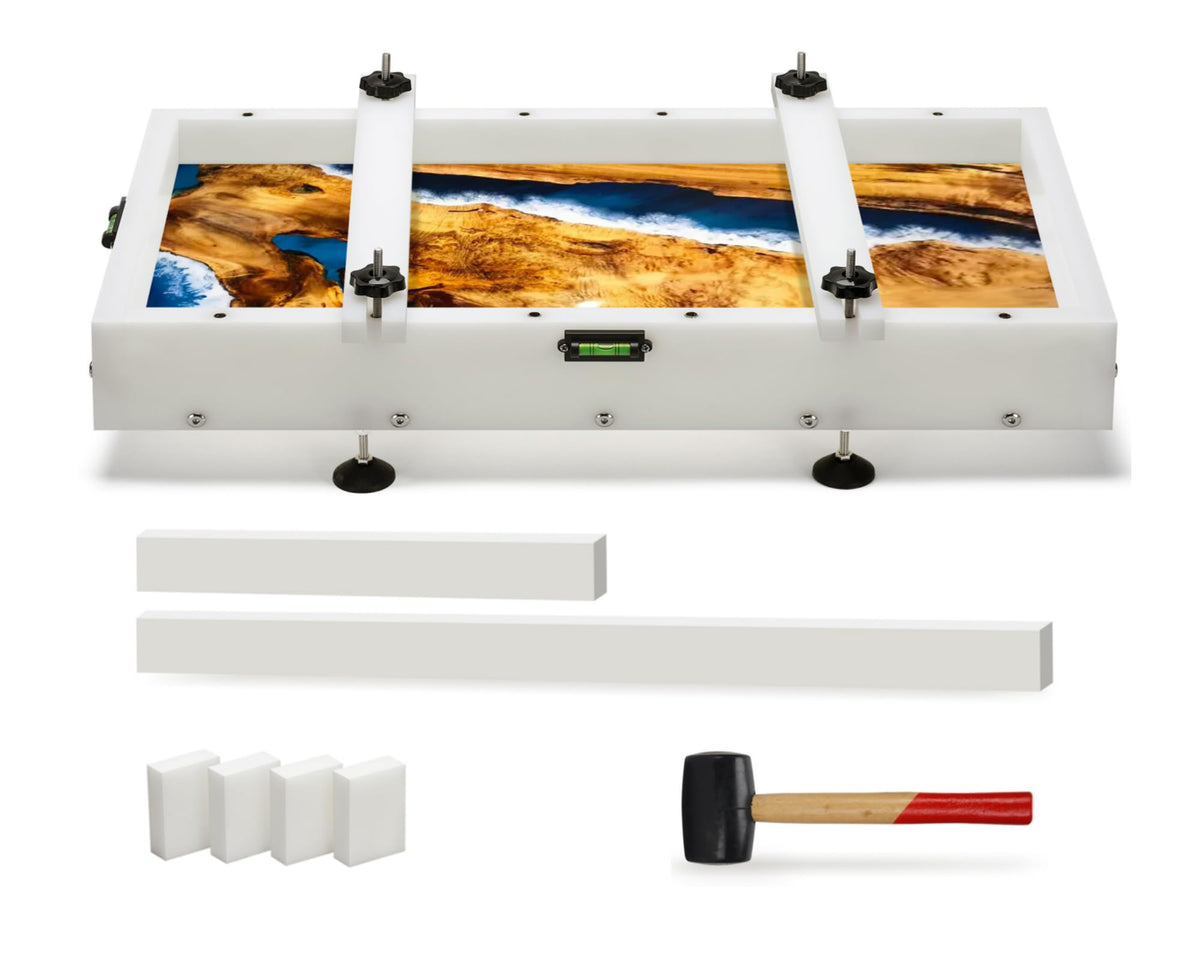 GROWLING Reusable Epoxy Resin Mold 16x10x3 Inches, Adjustable Fastening and Leveling, Heavy Duty Large Resin Mold for River Tables, Coffee Tables, Trays, Cutting Boards, DIY Resin Art Etc.
