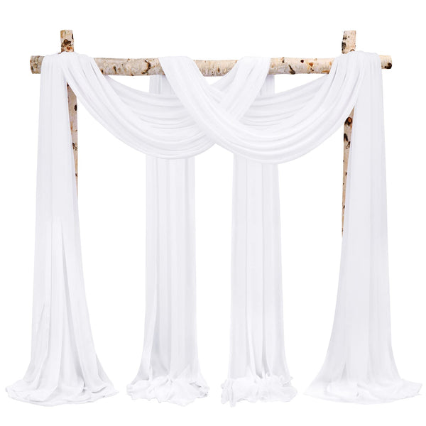 Wedding Arch Draping Fabric - 8 Panels 28" x 20ft Lavender Purple Drapes for Ceremony Chiffon Fabric Arbor Drapery Decorations Reception Sheer Backdrop Curtains