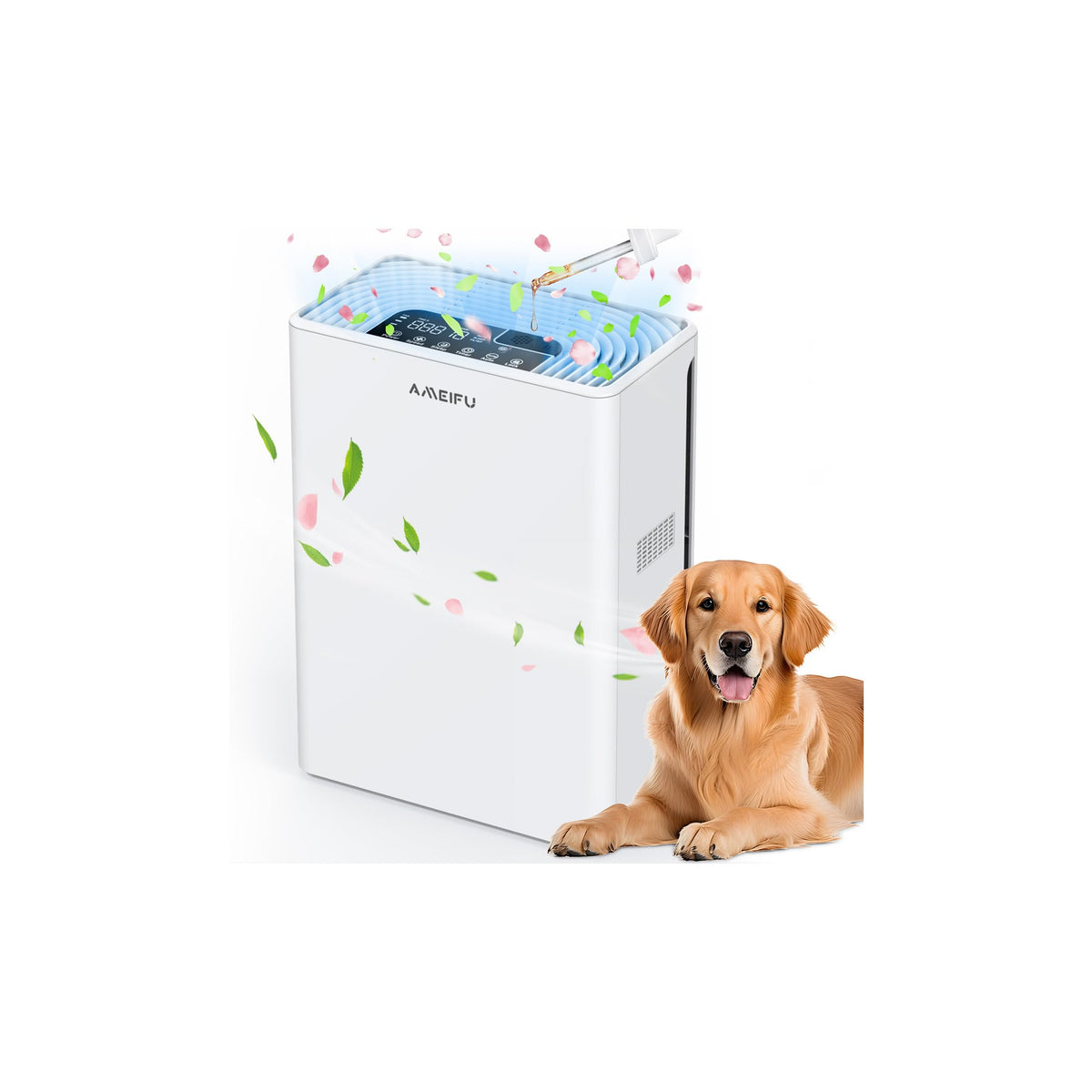 AMEIFU Air Purifiers for Home Large Room up to 1740sq.ft, H13 True Hepa Air Purifiers for Pets Hair, Dander, Smoke, Pollen, 3 Fan Speeds, 5 Timer Air Cleaner