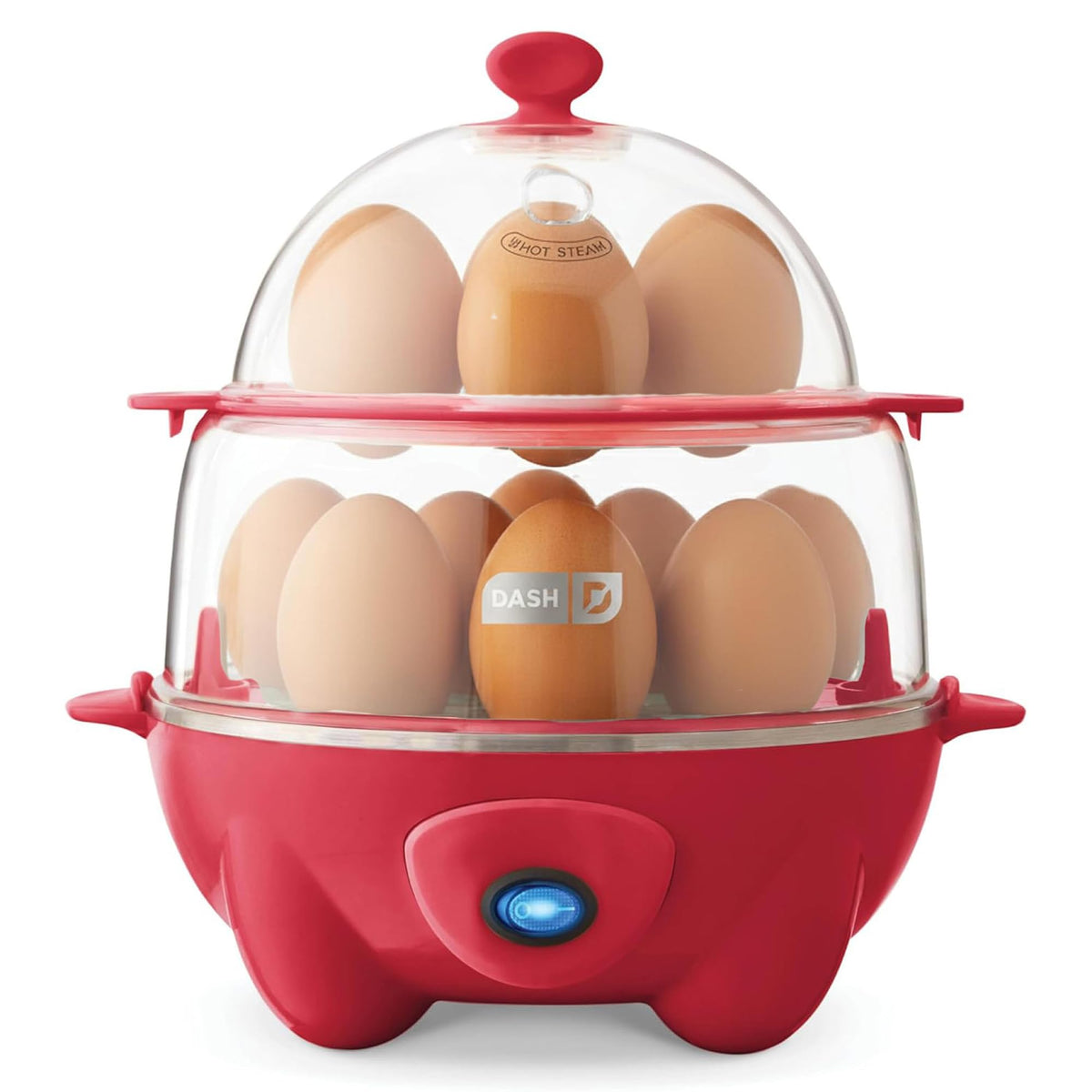 Dash Deluxe Rapid Egg Cooker for Hard Boiled, Poached, Scrambled Eggs, Omelets, Steamed Vegetables, Dumplings & More, 12 Capacity, with Auto Shut Off Feature - Aqua