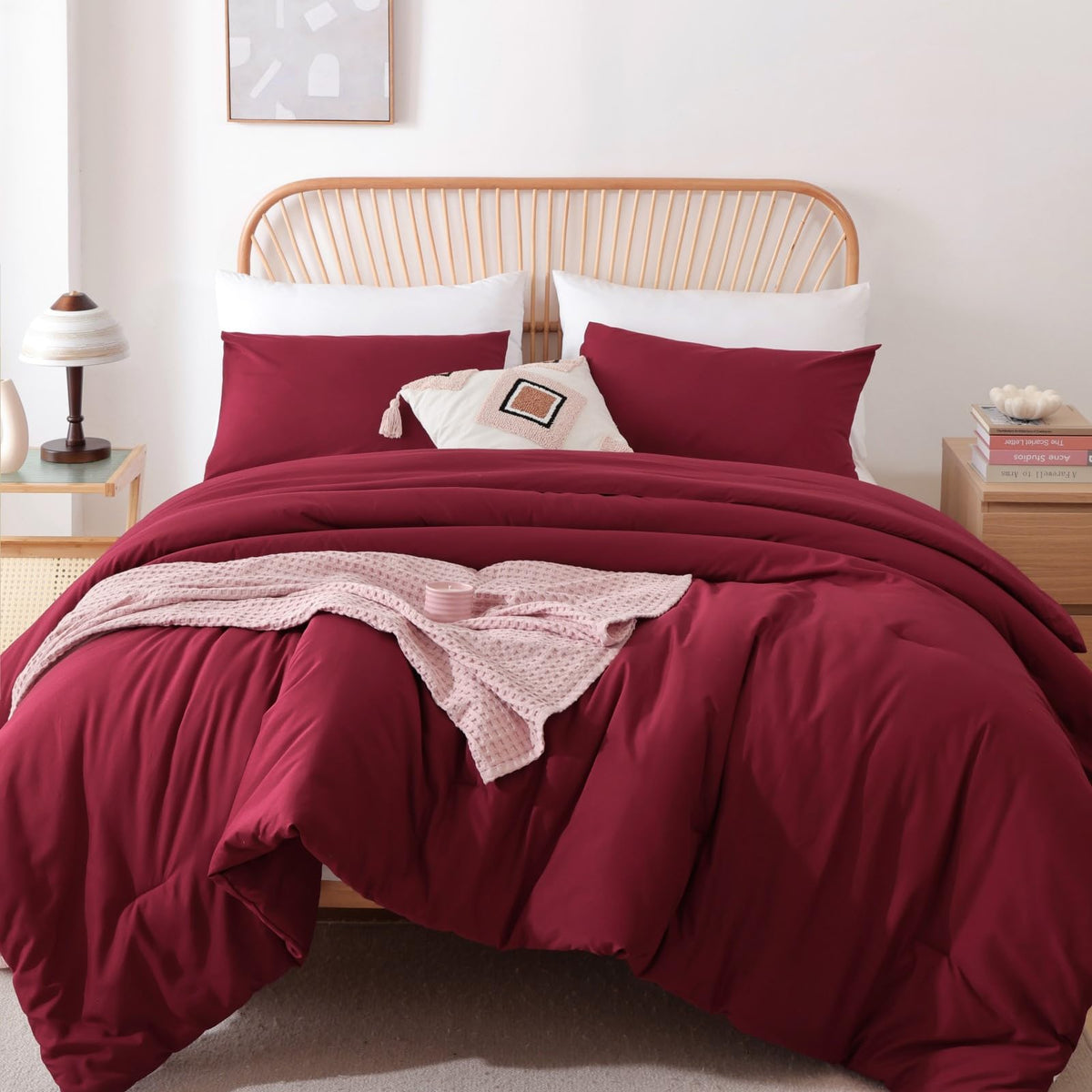 ROSGONIA King Size Comforter Set Taupe Brown,3pcs King Comforter Set(1 Boho Comforter & 2 Pillowcases), All Season Farmhouse Bedding Comforters & Sets,Lightweight Bedspread Blanket Quilts,Gifts Ideas