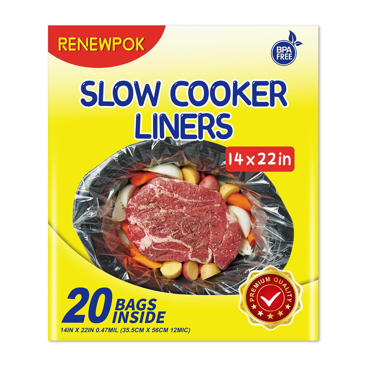 Slow Cooker Liners,1-3 Quart Cooking Bags Small Size 11"x 16", Disposable Slow Cooker Bags Oval For Crock Pot 20PCS