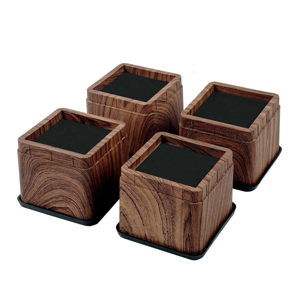BTSD-home 3 Inch Wood Bed Risers Furniture Risers Bed Frame Lifters in Heights of 3 or 6 Inch Heavy Duty Set of 8 Square