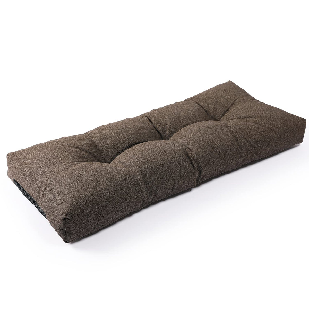 SUNROX LokGrip Non Slip Tufted Memory Foam Bench Cushion, FadeShield Water Resistant Durable Thicken Outdoor/Indoor Bench Seat Pads 51x16x4 inch, Heather Black