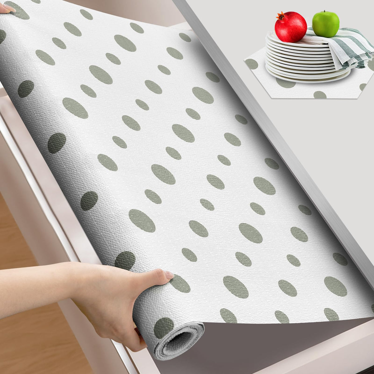 Beautysaid Shelf and Drawer Liner for Kitchen Cabinet, Non Adhesive Non Slip Shelf Paper Waterproof Washable Thickened for Dresser Pantry Shelve Bathroom Protector Liner(White,23.6 in x 30 FT)