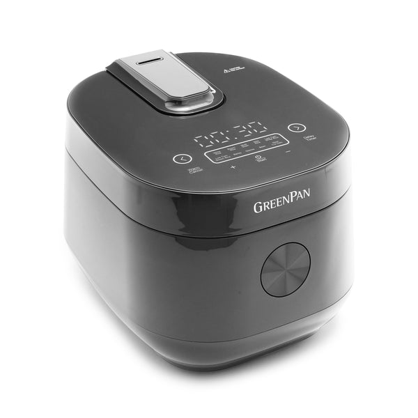 GreenPan Carb Reducing Electric Rice Cooker, 4 Cups Uncooked/8 Cooked Rice, 10 Presets, LED Display, Healthier Meals, Delay Timer, PFAS-Free Ceramic Nonstick Removable Bowl, Cool Touch, Steam, Cream