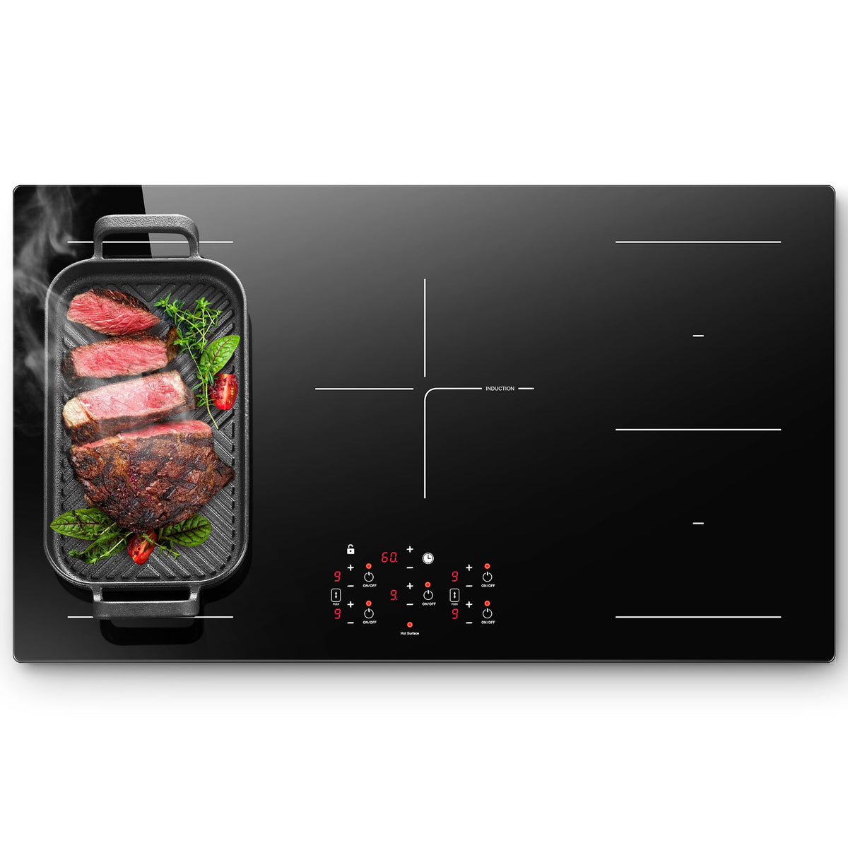 Amzgachfktch 36 Inch Electric Induction Cooktop 5 Burners