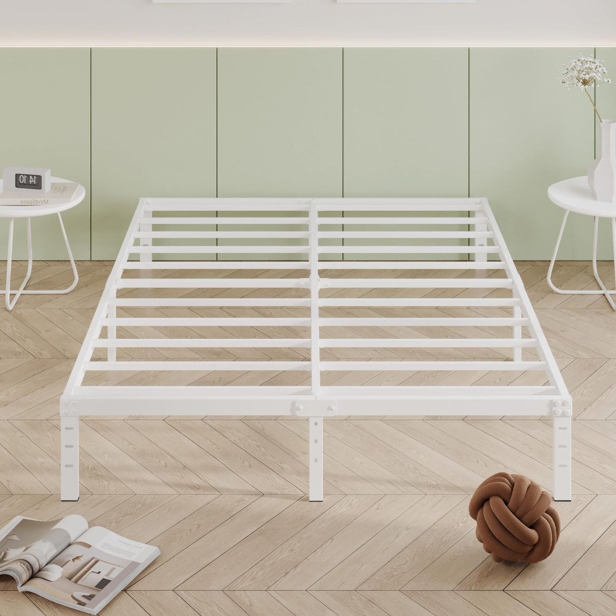 Cieemine 5 Inch Low King Size Bed Frame, Heavy Duty Bed Frame King Size Low Profile, No Box Spring Needed, Easy Assembly, Noise Free, Black