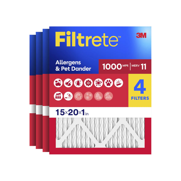 Filtrete Micro Allergen Defense AC Furnace Air Filter, Exclusive 3-in-1 3M Technology, MPR 1000, 20 x 20 x 1-Inches, 6-Pack