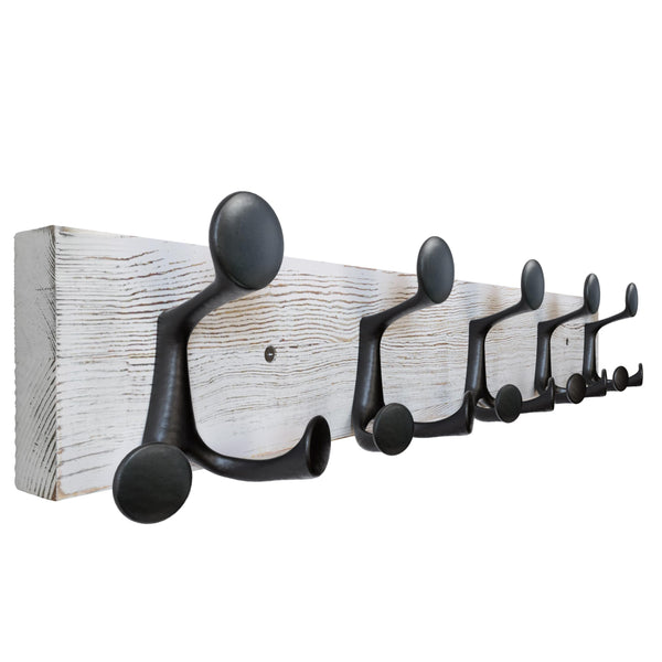 SKOLOO 36-Inch Wood Coat Rack Wall Mount with 6 Triple Hooks - Ideal for Family Entrances, Classrooms, and Pet Supplies Storage - Perfect Coat Hooks for Wall,Charred Golden Brown, Pack of 2