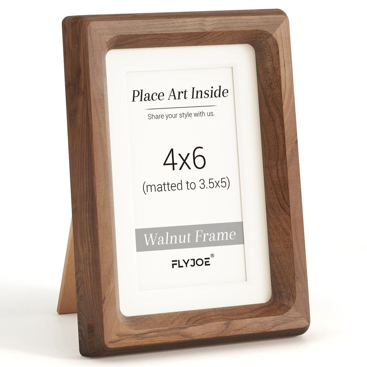 Natural walnut picture frame, 8 x 8