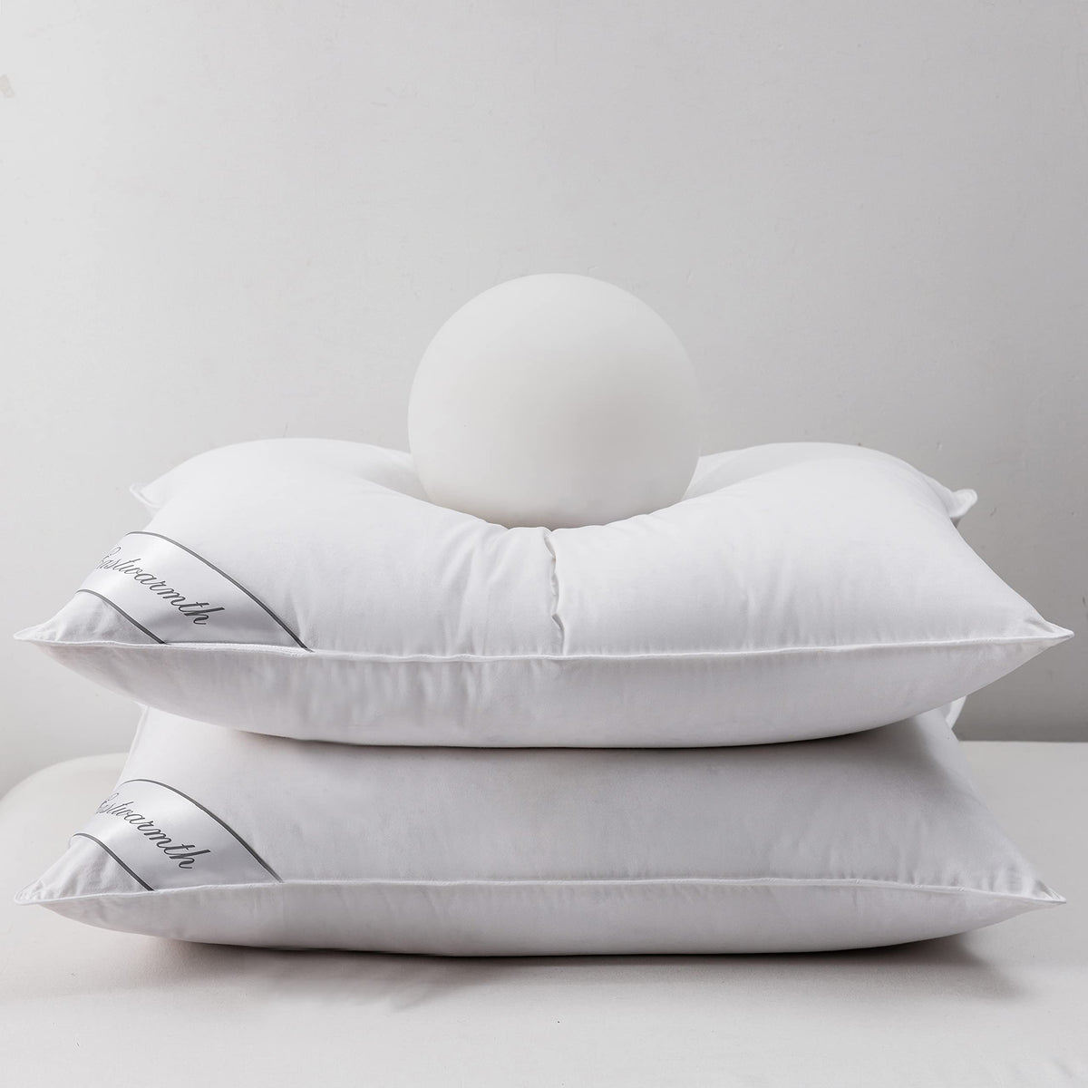 Goose Down & Feather Pair Pillows Insert for Side and Back Sleepers White Color,100% Soft Cotton King 20x36in