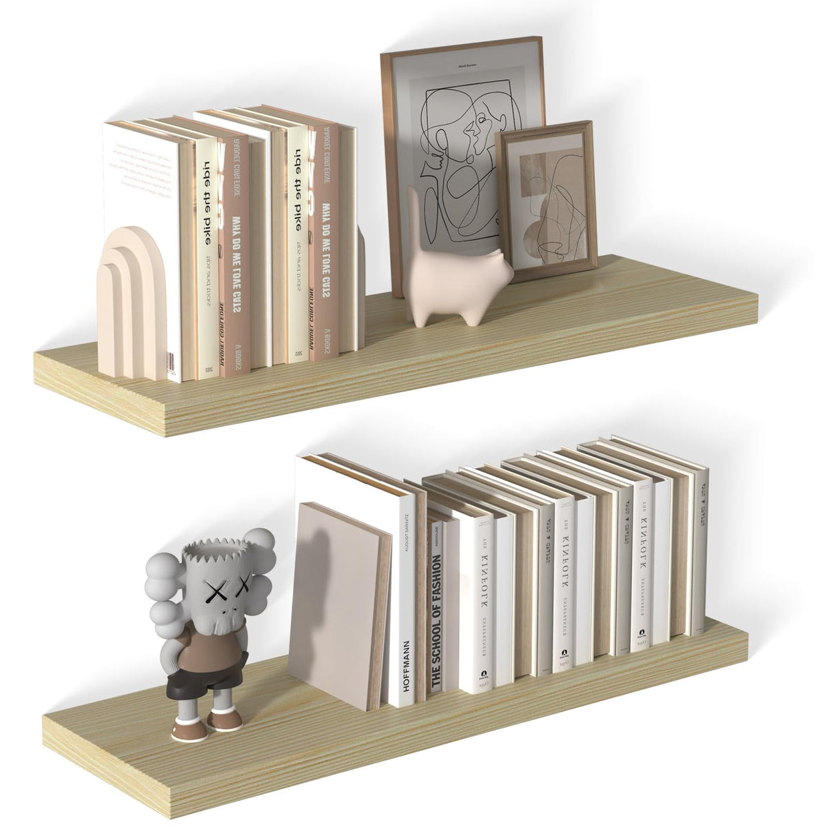 40 Inch Floating Shelf 3 Pack Large Floating Shelves for Wall No Drilling Accessories Included Deep Wall Shelves for Living Room Kitchen Farmhouse 40" W x 12" D x 1.2" Oak