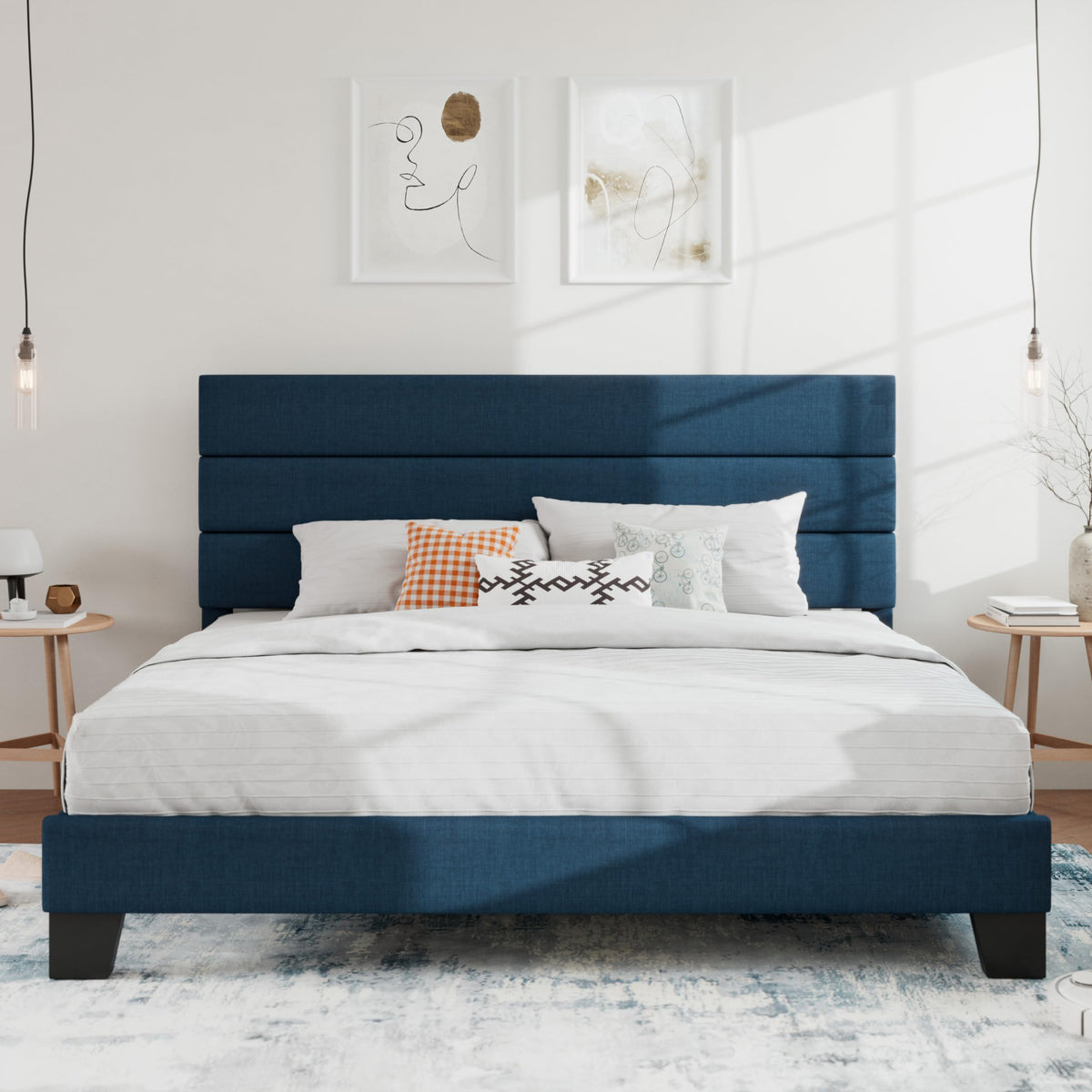 SHA CERLIN Full Platform Bed Frame with Velvet Upholstered Headboard, Mattress Foundation with Strong Wooden Slats Support, No Box Spring Needed, Pink