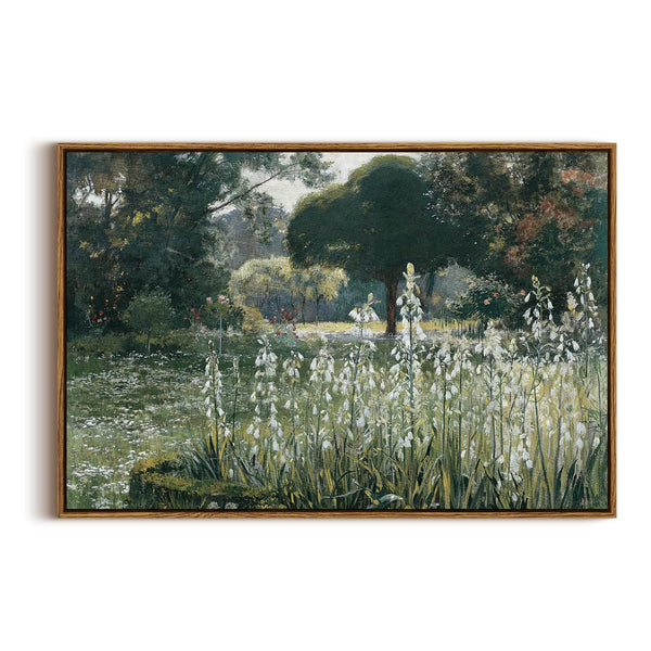 Framed vintage meadow wall art, 20 x 40