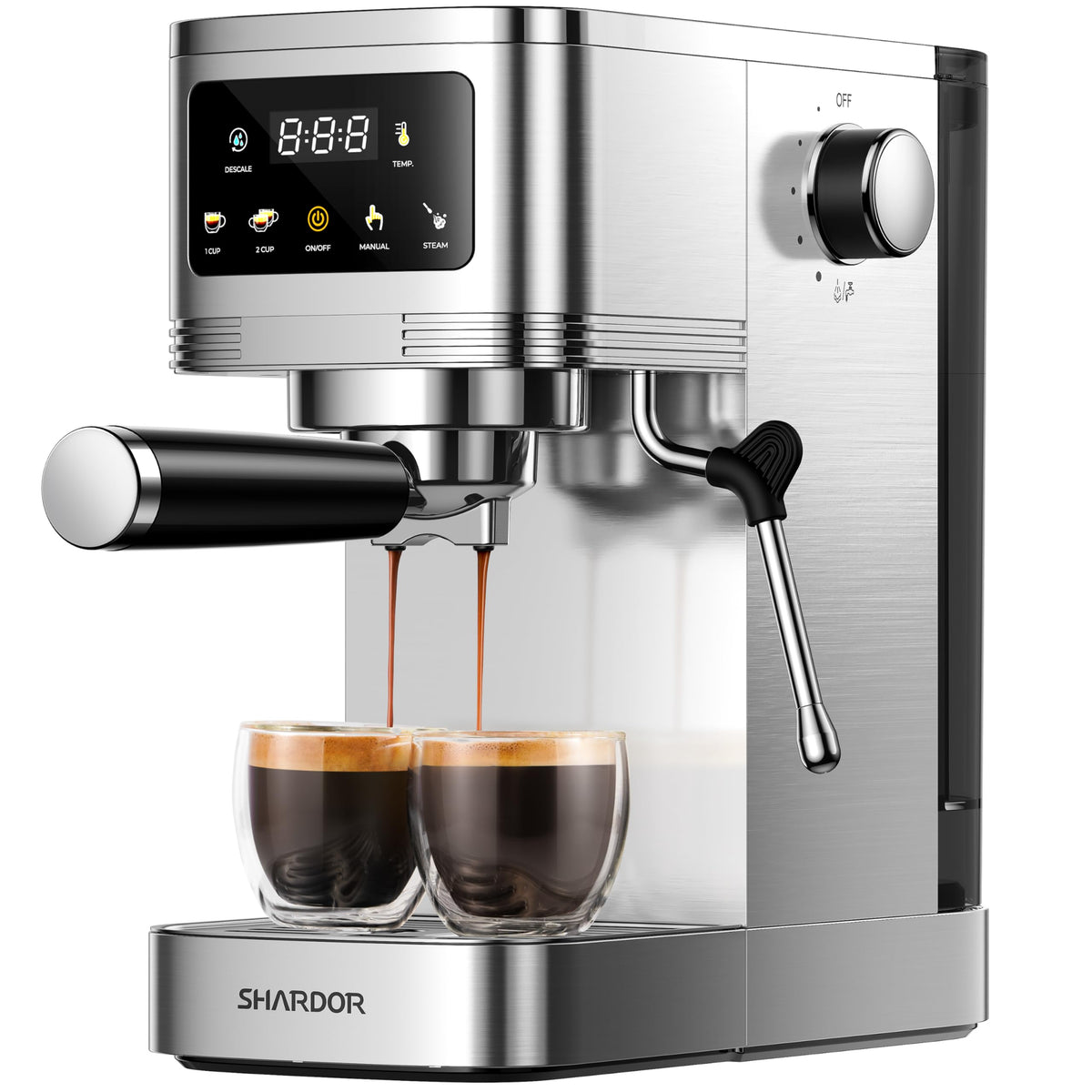 SHARDOR Espresso Machine 20 Bar, Espresso Machine with Milk Frother and Touchscreen, Expresso Coffee Machines with Adjustable Temperature, for Espresso, Latte and Cappuccino Drinks