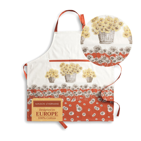 Maison d' Hermine 100% Cotton Apron for women with Pocket Kitchen Chef Fall Apron for Men Cooking Gardening Server Waitress Maid (Valentine Gift)