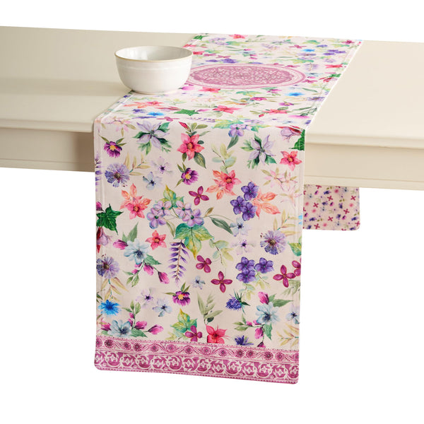 Maison d' Hermine Table Runner 100% Cotton Double Layer Table Runners 108 inches Long for Thanksgiving Christmas Decorations Home Kitchen Dining Party Wedding (Kelim - Infinity, 14.5" x 108")