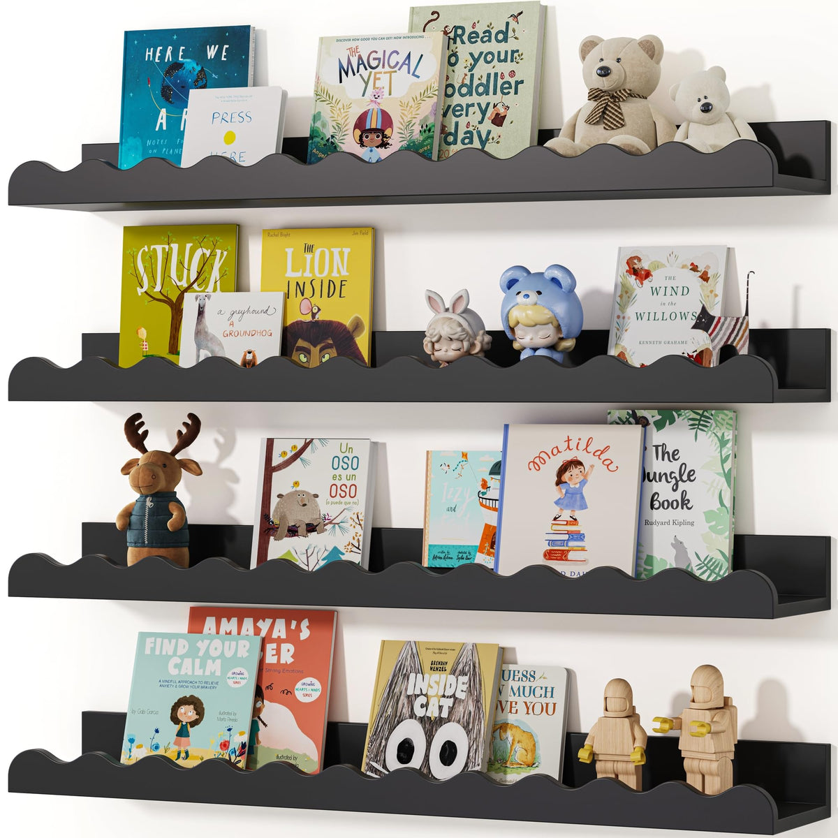Seocry Nusery Shelves (23", Black)