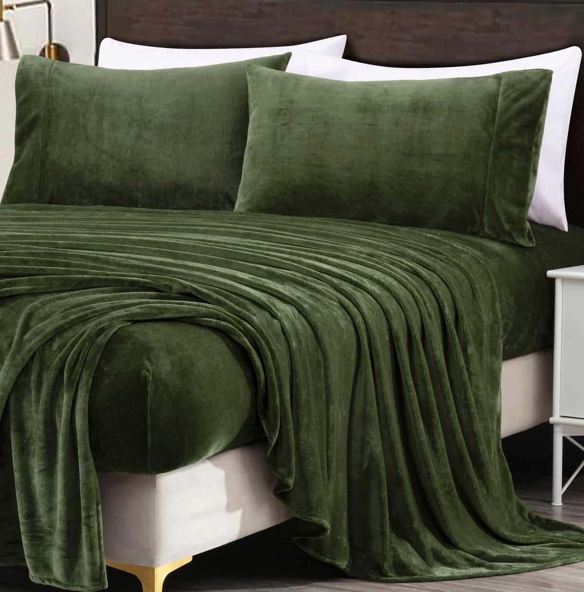 Chezmoi Collection Extra Soft Fleece Sheet Set King, Microplush Non-Pilling Velvety Bed Sheet, Deep Pocket - Lightweight All Season Warmth, King, Teal