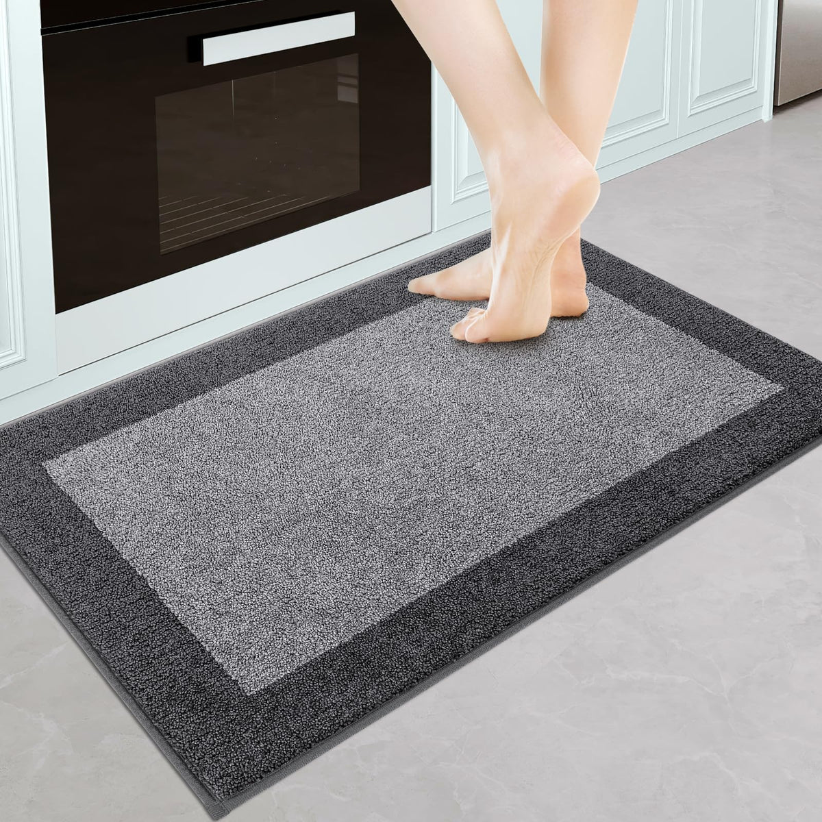 Machine Washable Runner Rug 32" x 96", Non Slip Kitchen Mat for Floor, Absorbent Entryway Rug for Kitchen, Bedroom, Living Room, Hallway, Door (Roll Packing)