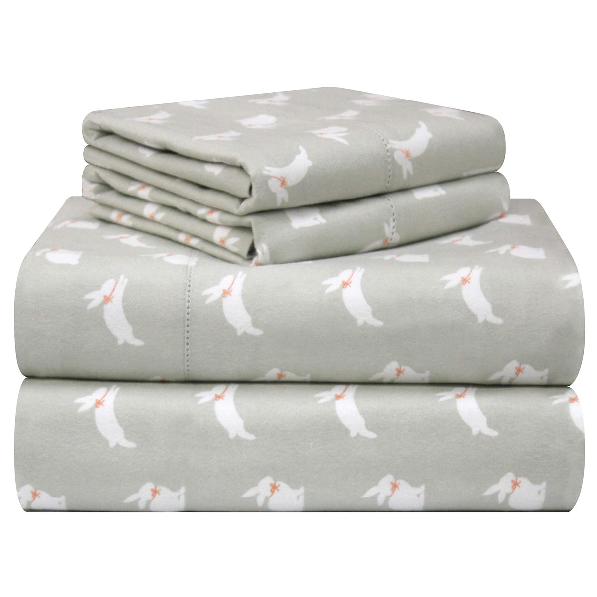 Pointehaven 180 GSM Velvet Feel Luxury 100% Cotton Printed Flannel Sheet Set,4PCS, Queen, Cats - Warm & Cozy - Pre-Shrunk -Deep Pockets - Elastic All Around-Comfy Double Brushed -