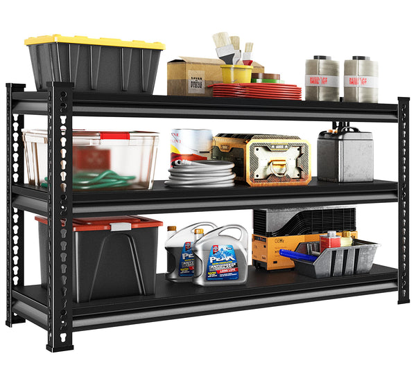 Garage Shelving Heavy Duty,Adjustable Garage Storage Shelves,Metal Shelving Units and Storage Racks Heavy Duty (Black, 120cmWx45cmDx99cmH)
