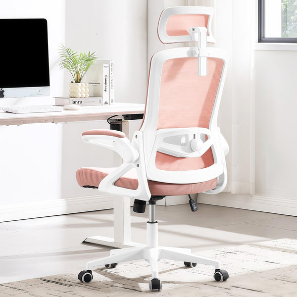 Fizzin Office Chair 400 LBS, High Back Ergonomic Computer Chair with Adjustable Lumbar Support & Headrest, Comfy Mesh Desk Chair for Long Hours (Black US)