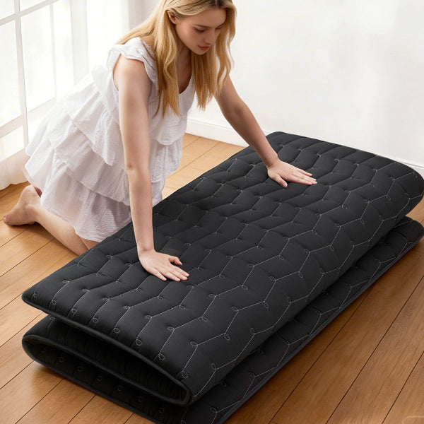 Vibe bear Premium Foam Japanese Futon Floor Mattress Full Size 54"x 80",100% High Density Foam Comfortable Floor Mattress,3.5" Thicken Foldable Sleeping Pad,Dormitory Tatami Mat(Black)