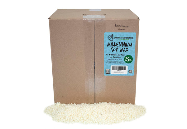 American Soy Organics Millennium Soy Wax Beads for Candle Making - Natural Candle Making Supplies - Paraffin-Free, Beeswax-Free Candle Wax for Container Candles, Tealights and Wax Melts, 45 lbs
