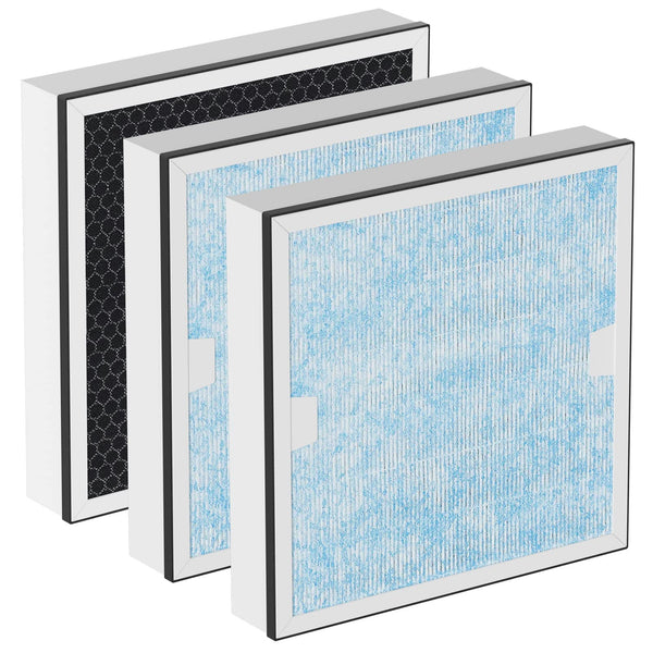 HEPA 550 & Activated Carbon MERV-10 Pre-Filter Replacement Set Compatible With AlorAir CleanShield Air Scrubber, 2 HEPA and 5 MERV-10 Pre-Filters