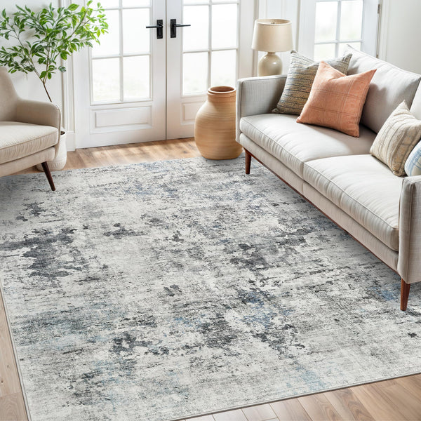 Soalmost 10x14 Area Rugs for Living Room, Non Slip Machine Washable Vintage Rugs, Low Pile Lightweight Large Rug for Bedroom, Dining Room, Home Office Green/Brown