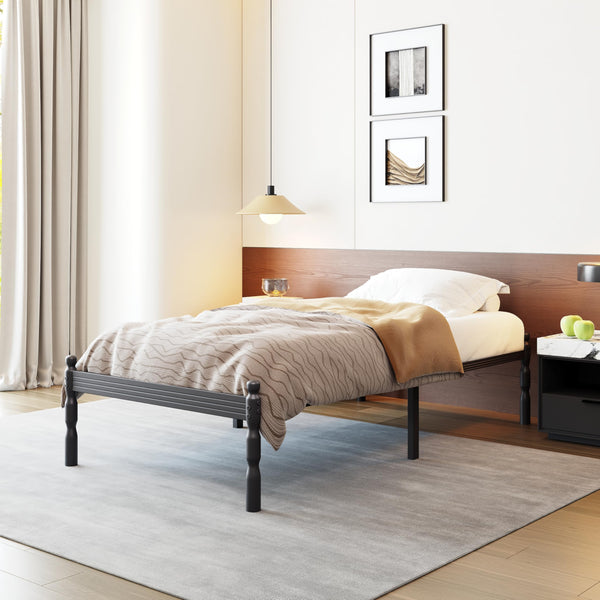 14 Inch Twin Platform Bed Frame Metal, No Box Spring Needed, Easy Assembly, Noise Free, Non-Slip