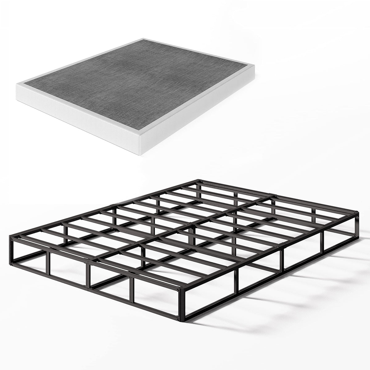 7 Inch Twin Box Spring, Metal High Profile Spring, Heavy Duty Mattress Foundation, Easy Clean Cover, Quiet, Non-Slip, Simple Assembly