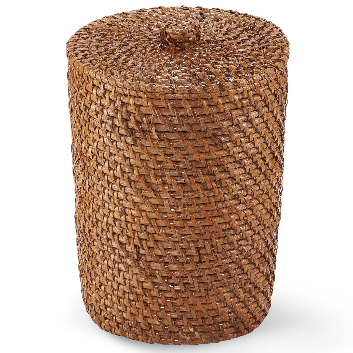 84ECO Natural Wicker Trash Can with Lid and Liner - Rattan Trash Can